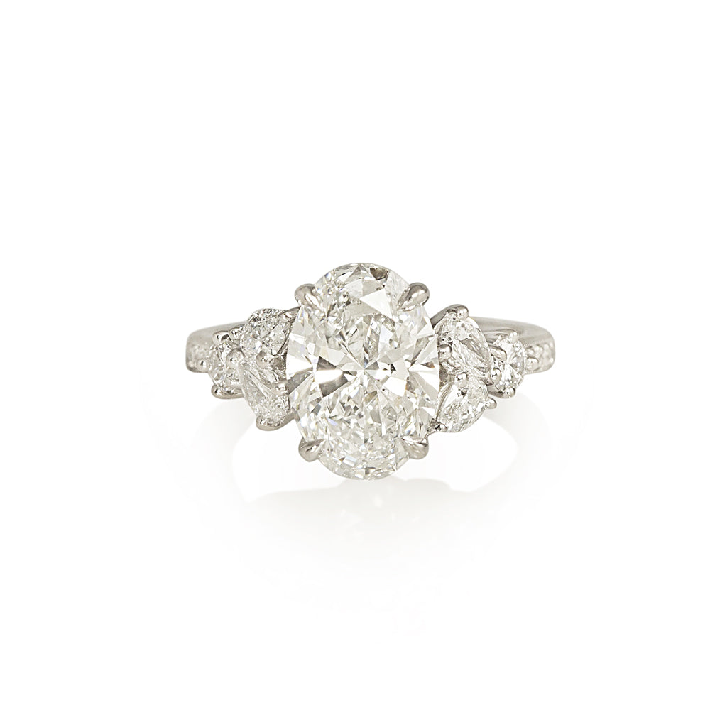 Dreamy Oval with Side Cluster Engagement Ring for Kate