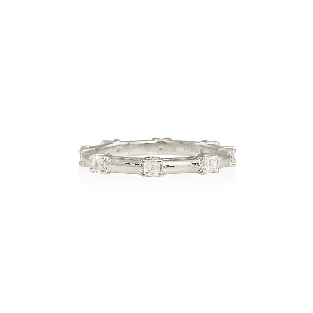 Asscher Cut Station Wedding Band for Katharine