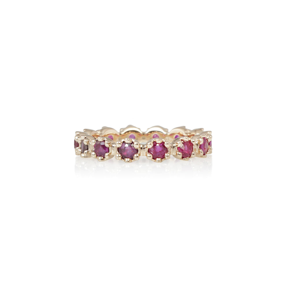 Signature Cynthia Britt Ruby Flower Eternity Ring