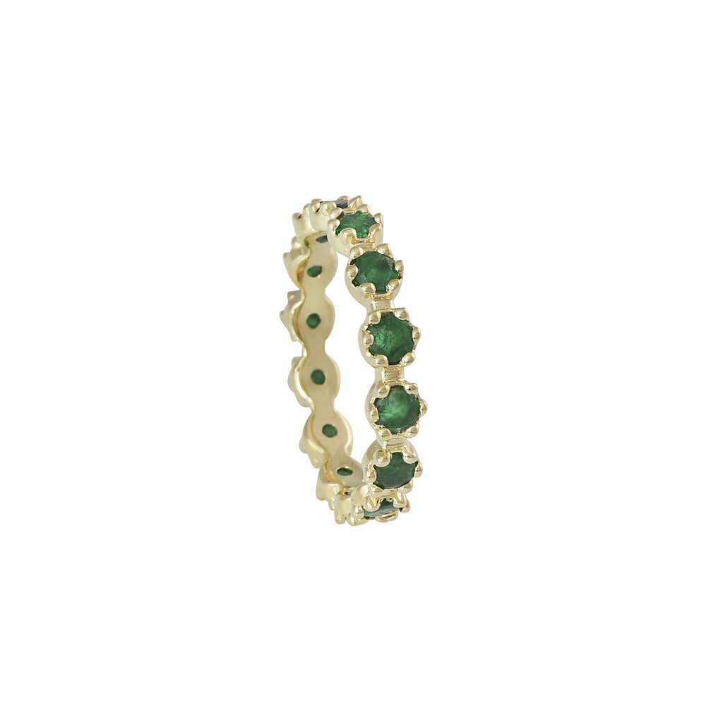 Signature Cynthia Britt Emerald Flower Eternity Ring