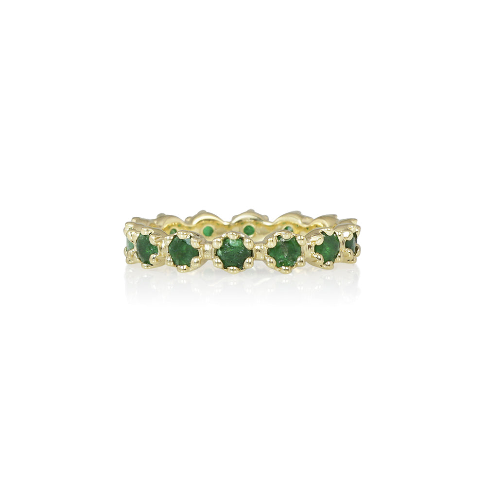 Signature Cynthia Britt Emerald Flower Eternity Ring