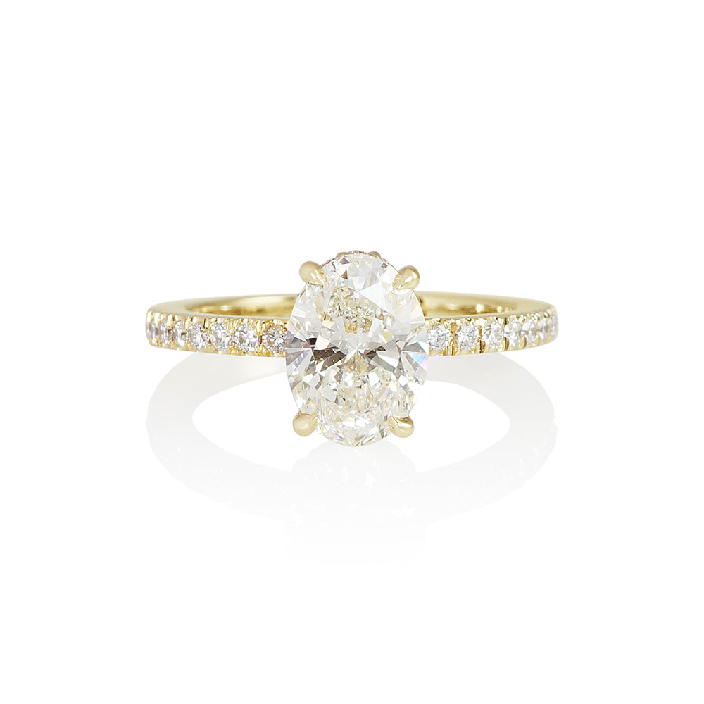 Oval Diamond with Signature Cynthia Britt Diamond Collar™ Engagement Ring for Kayla