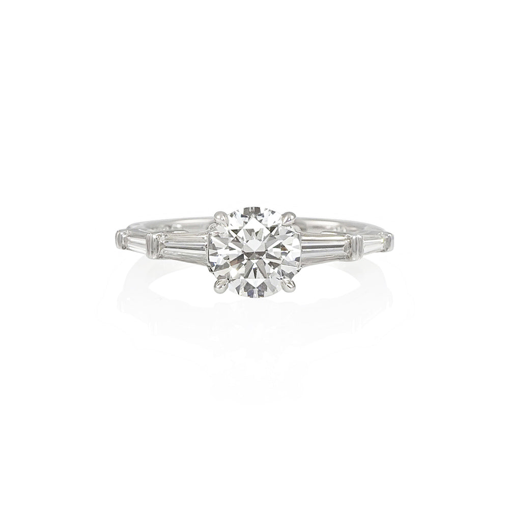 Round with Tapered Baguette Engagement Ring for Kaylee