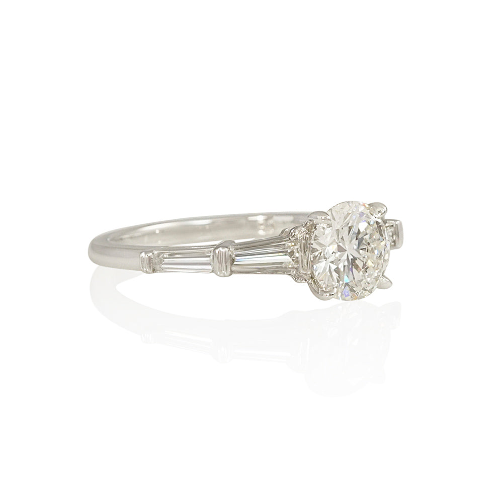 Round with Tapered Baguette Engagement Ring for Kaylee