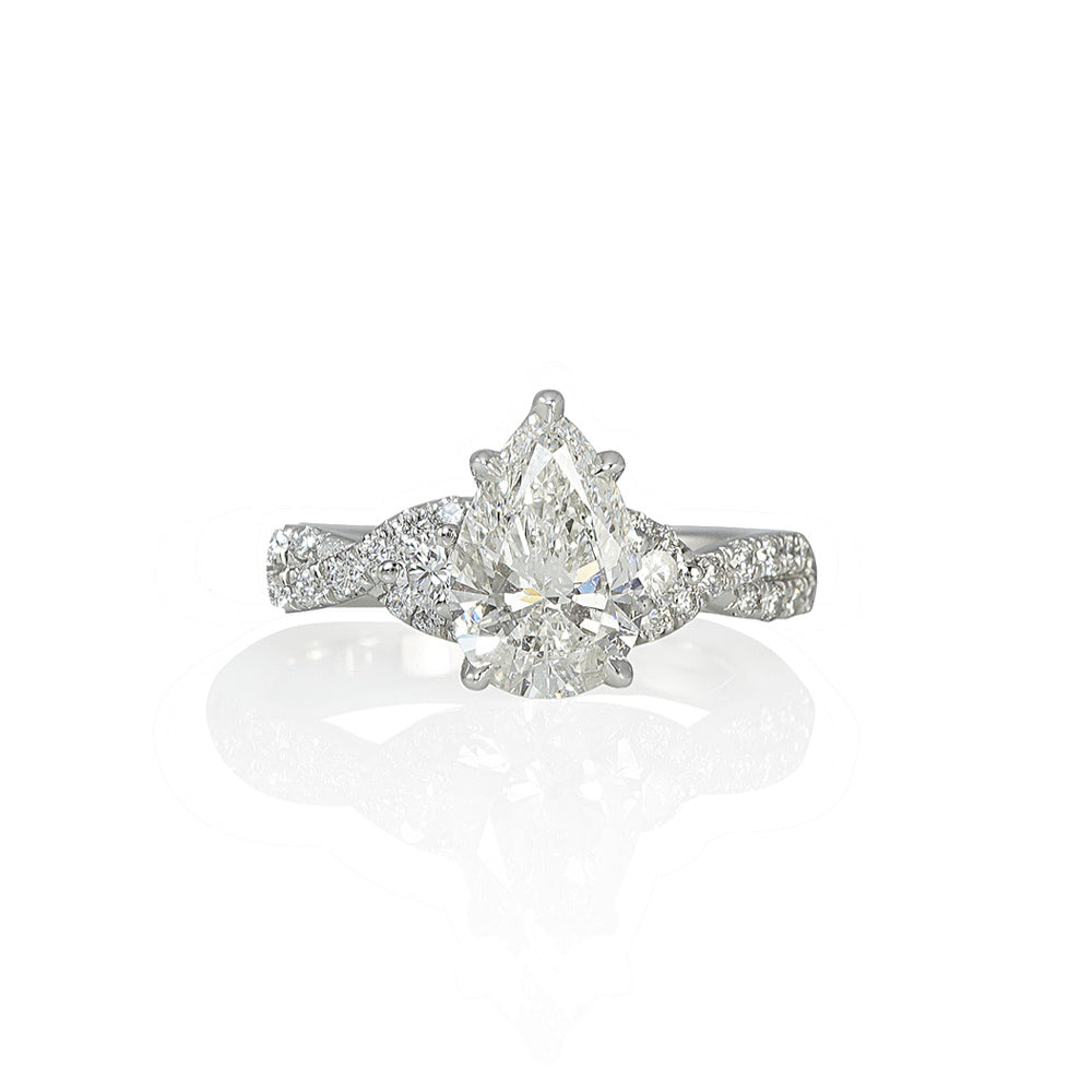 Pear Criss Cross Diamond Engagement Ring for Kellie