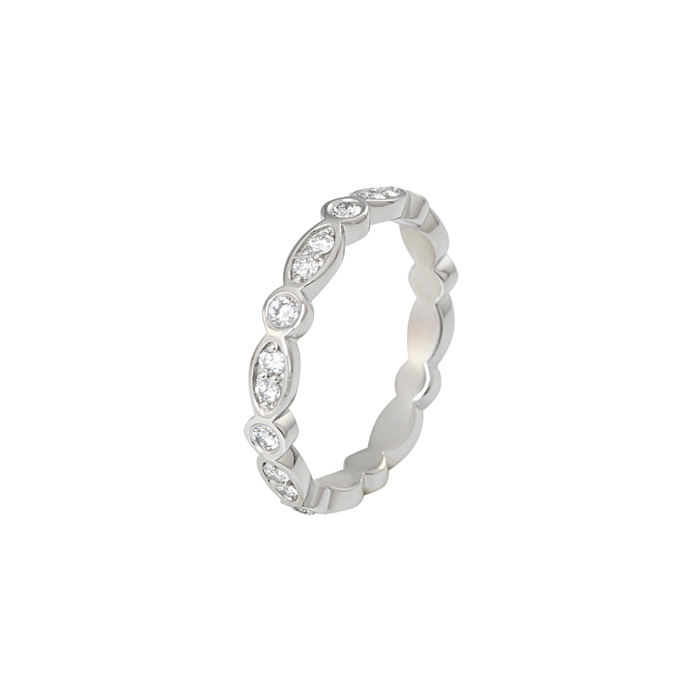 Oval and Round Eternity Wedding Band