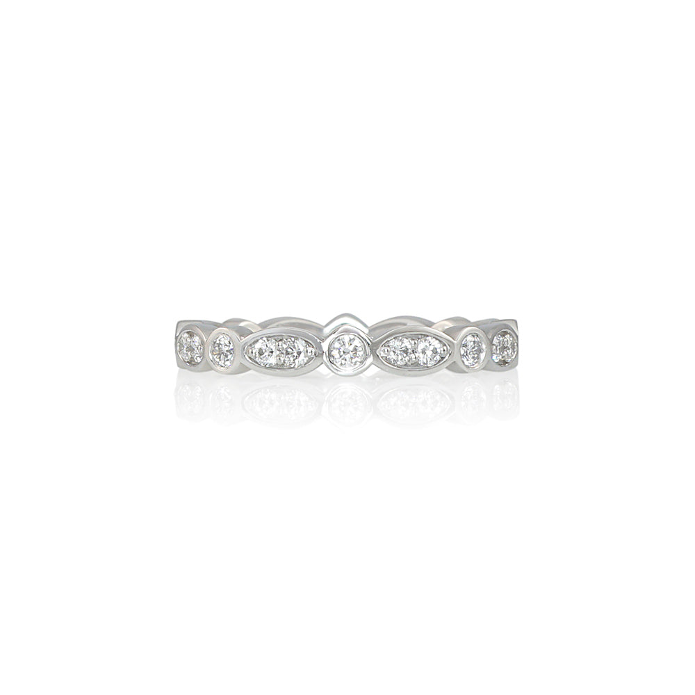 Oval and Round Eternity Wedding Band