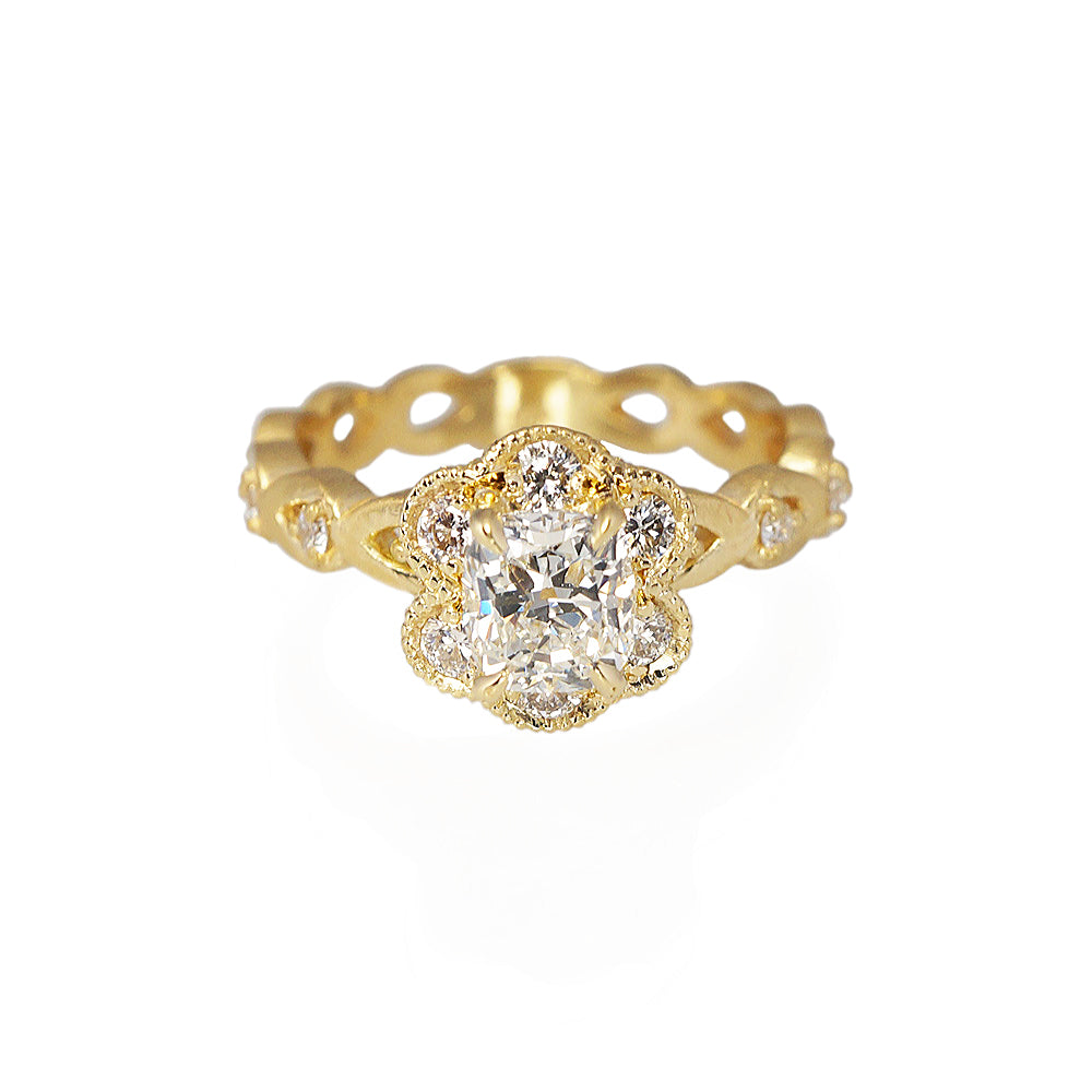 Kelsey Floral Yellow Gold Engagement Ring