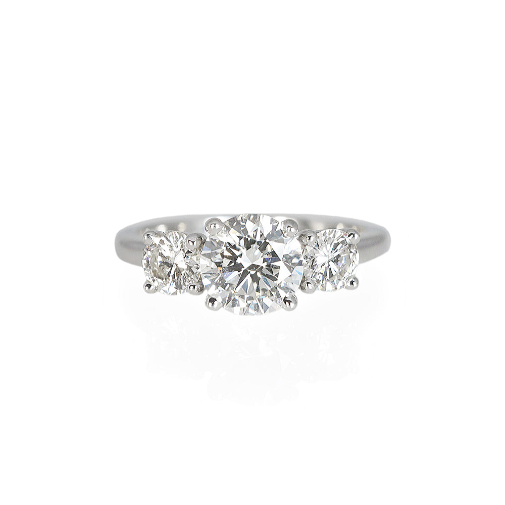 Kelsey Three Stone Platinum Engagement Ring