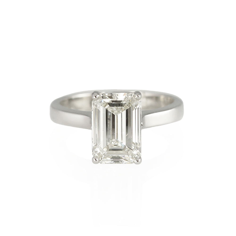 Kim Emerald Cut Diamond Solitaire Engagement Ring