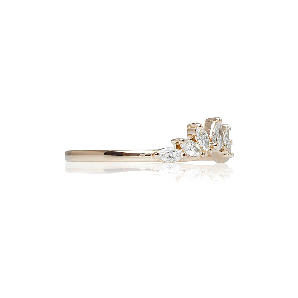 Curved Marquise and Pear Leaf Ring for Kristen