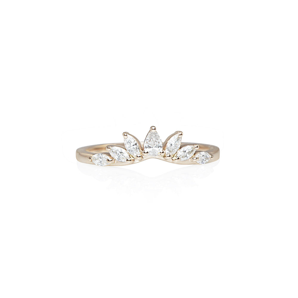 Curved Marquise and Pear Leaf Ring for Kristen