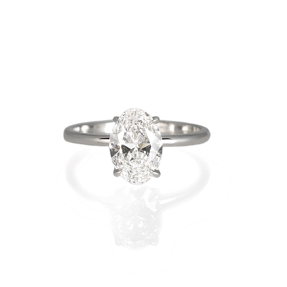 Laura Oval Solitaire Diamond Engagement Ring