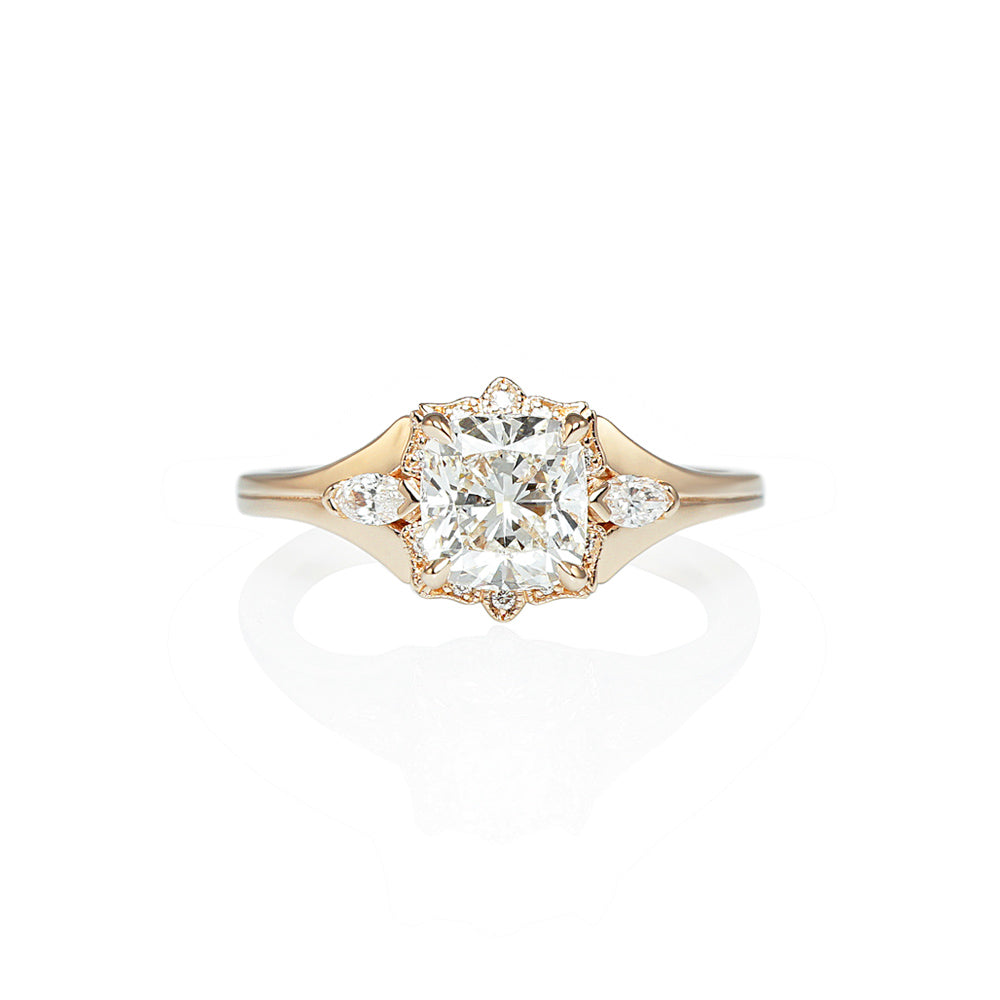 Romantic Cushion Engagement Ring for Lauren