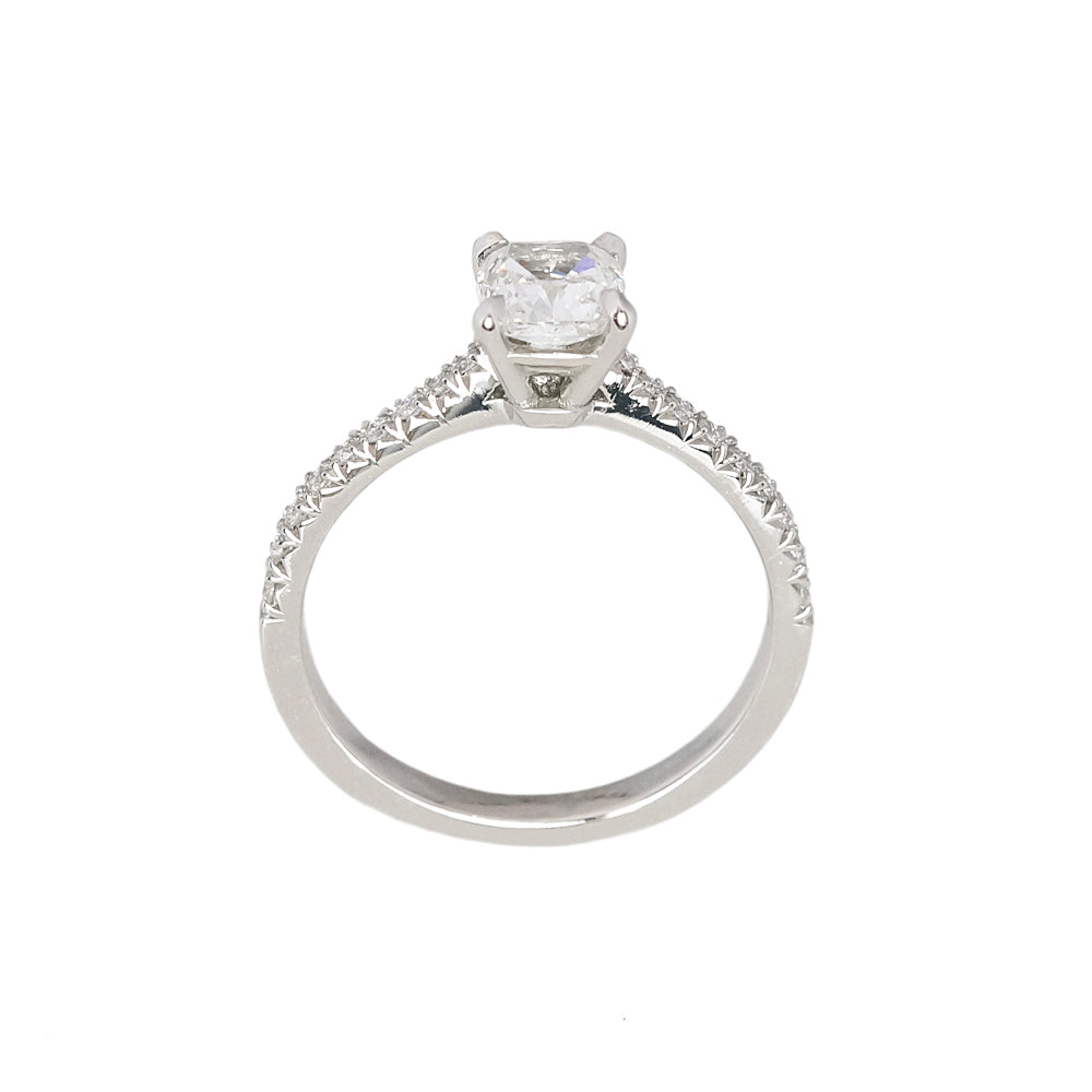 Leah French Set Diamond Band Engagement Ring