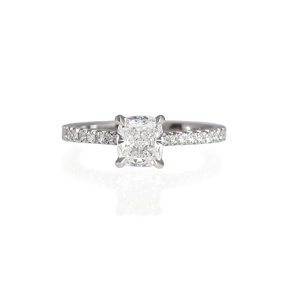 Leah French Set Diamond Band Engagement Ring