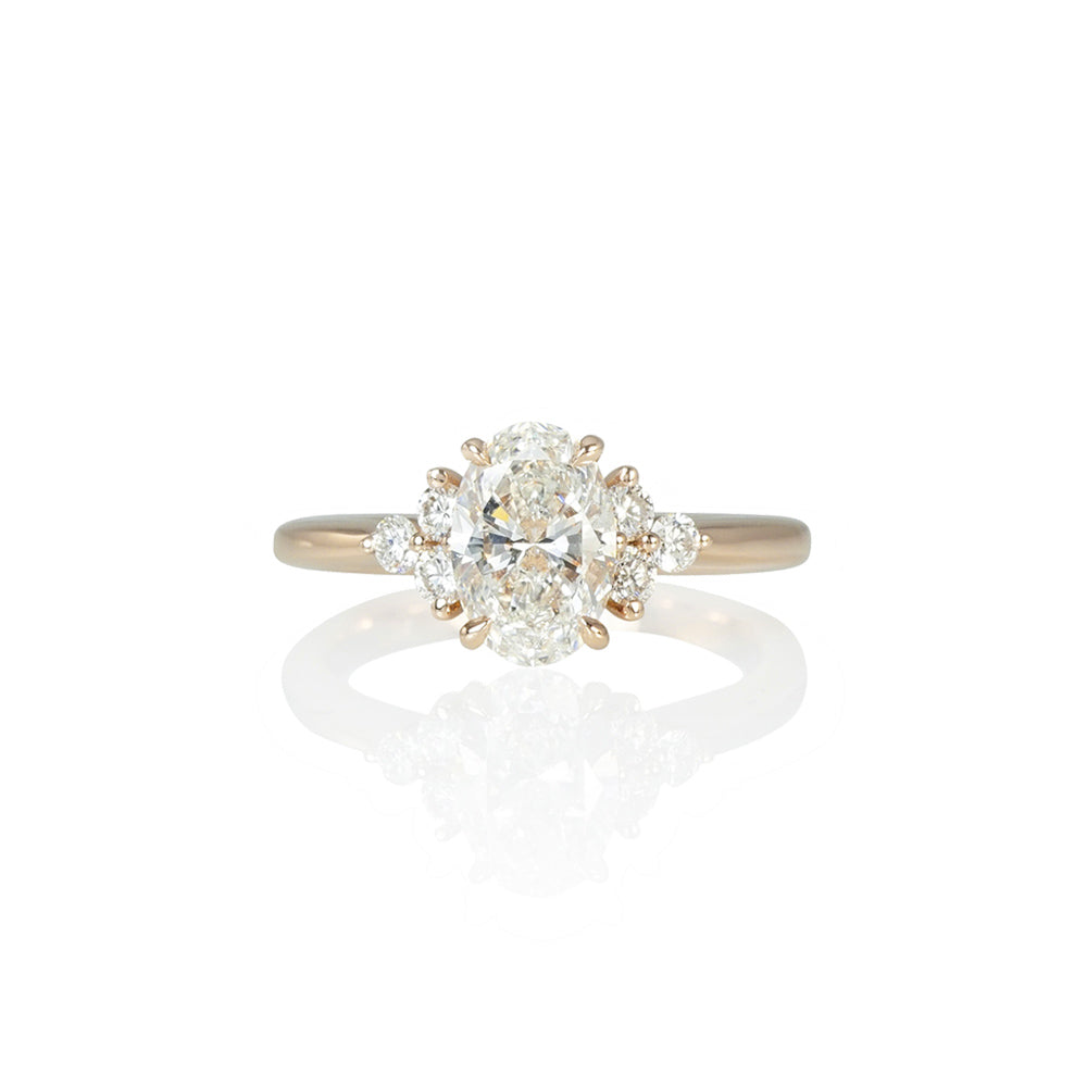 Oval and Round Diamond Engagement Ring for Lesley