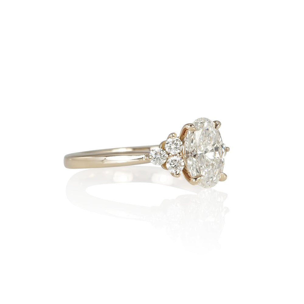 Oval and Round Diamond Engagement Ring for Lesley