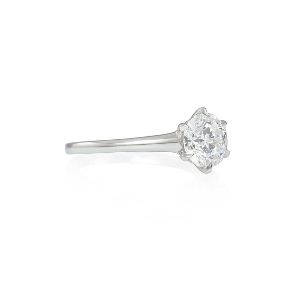 Cathedral Solitaire Diamond Engagement Ring for Lige