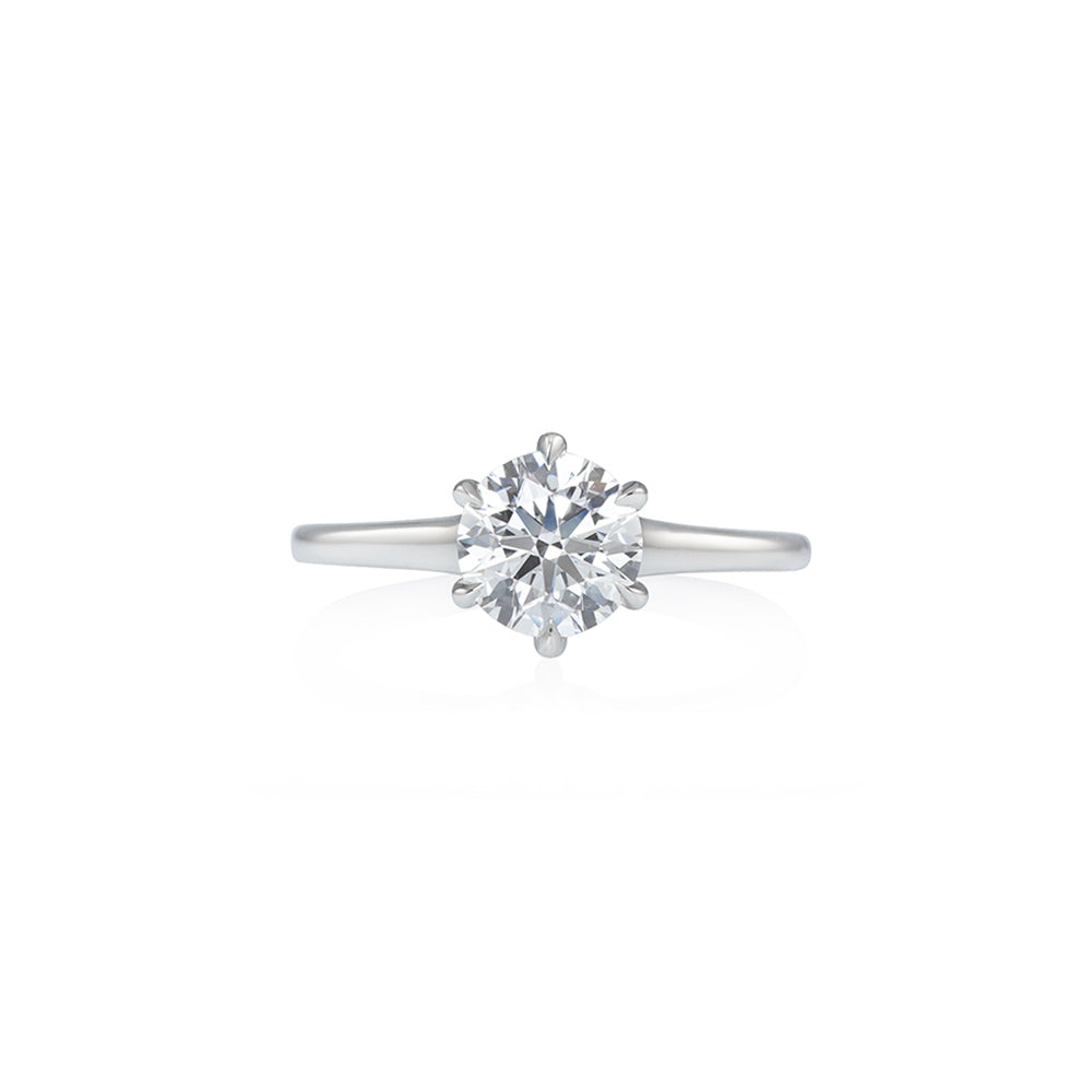 Cathedral Solitaire Diamond Engagement Ring for Lige