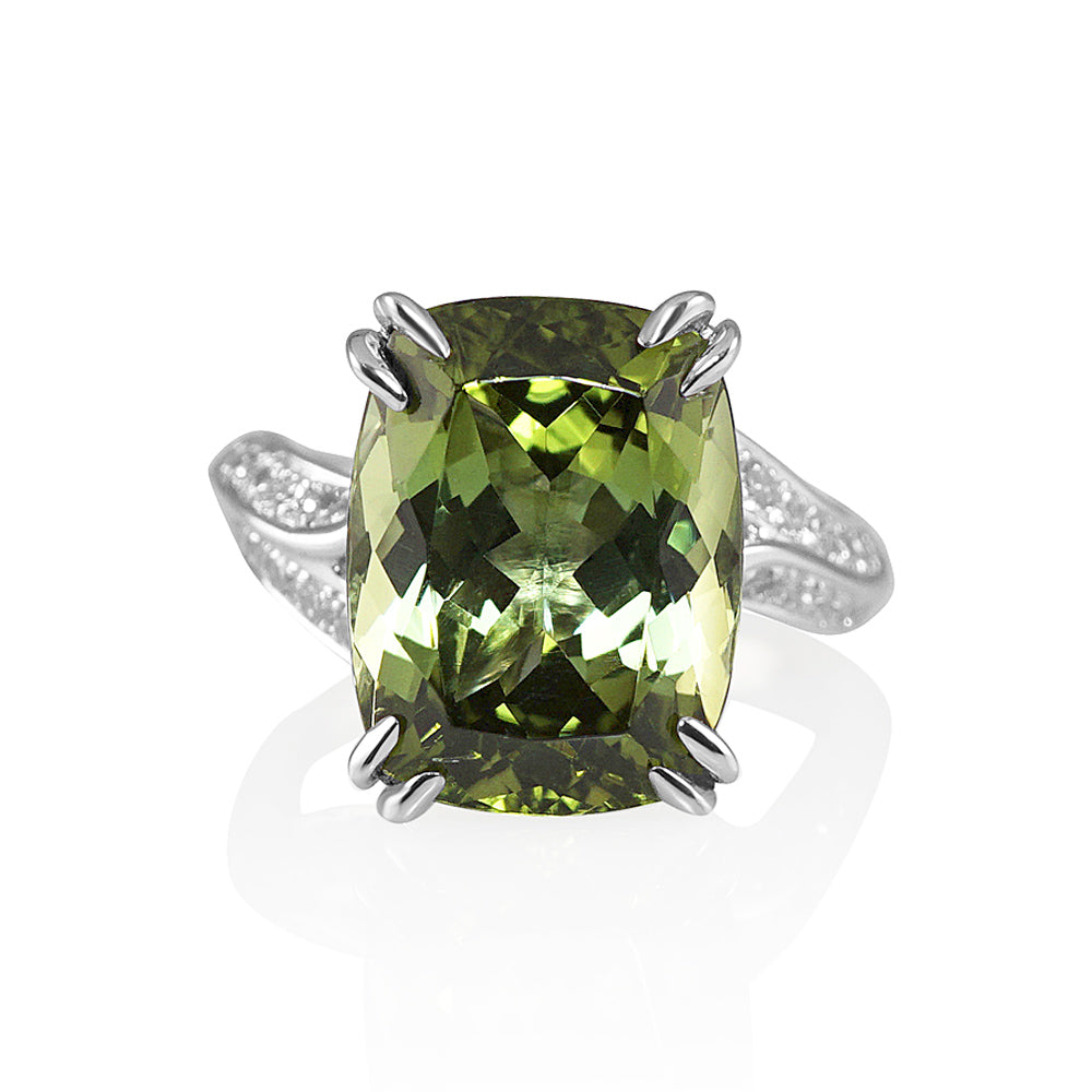 Marcy Green Tourmaline And Diamond Engagement Ring