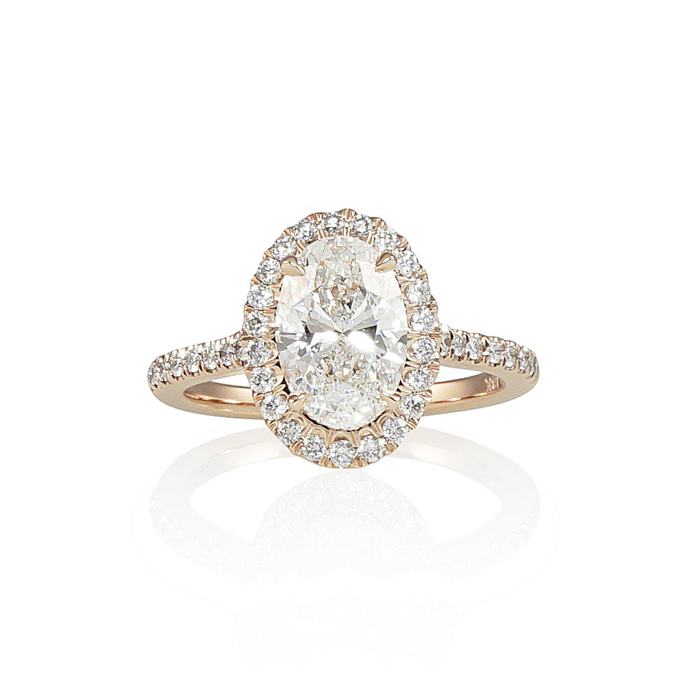 Rose Gold Oval Halo Engagement Ring for Marietta