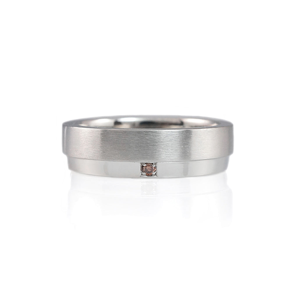 Mark Cognac Diamond Platinum Wedding band