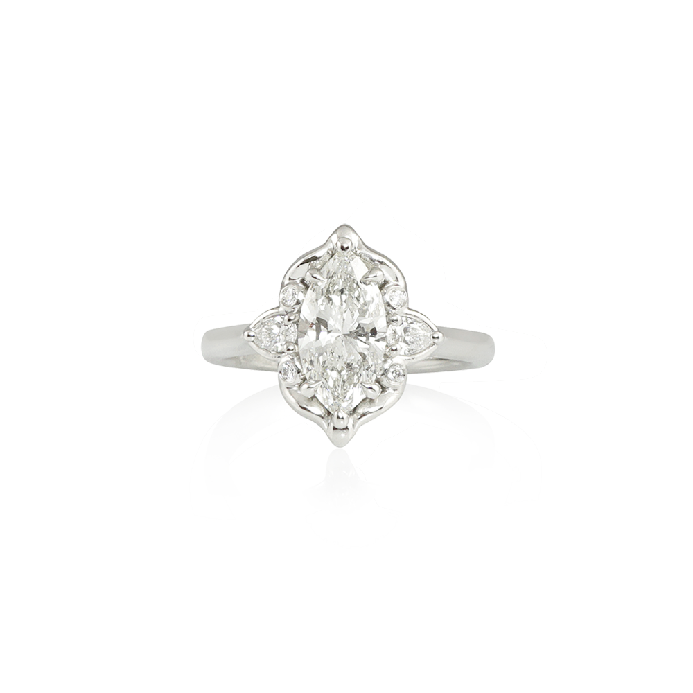 Marquise Diamond Fantasy Engagement Ring for Emily