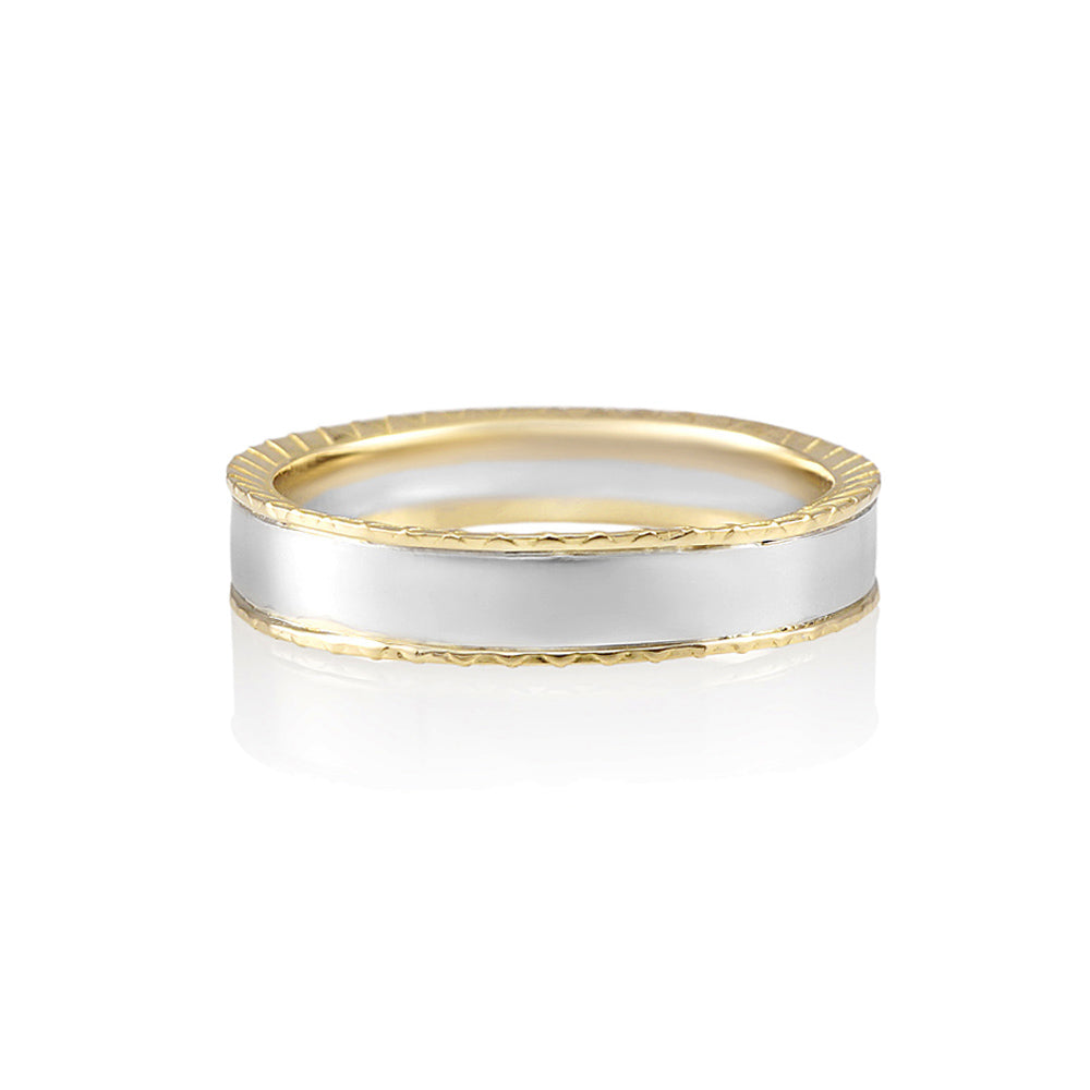 Matt Two Tone Men's Wedding Band