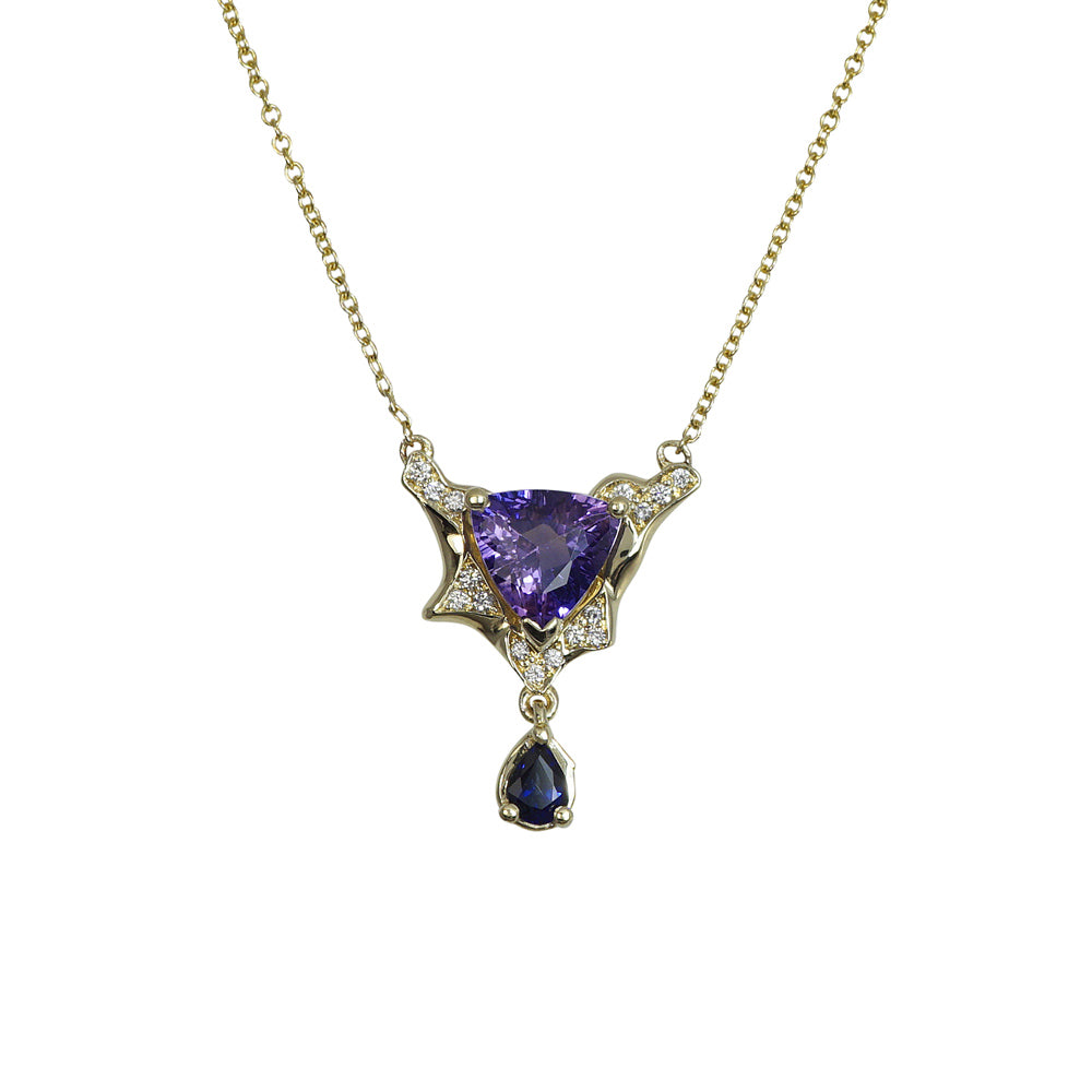 Purple and Blue Sapphire Necklace for Maureen