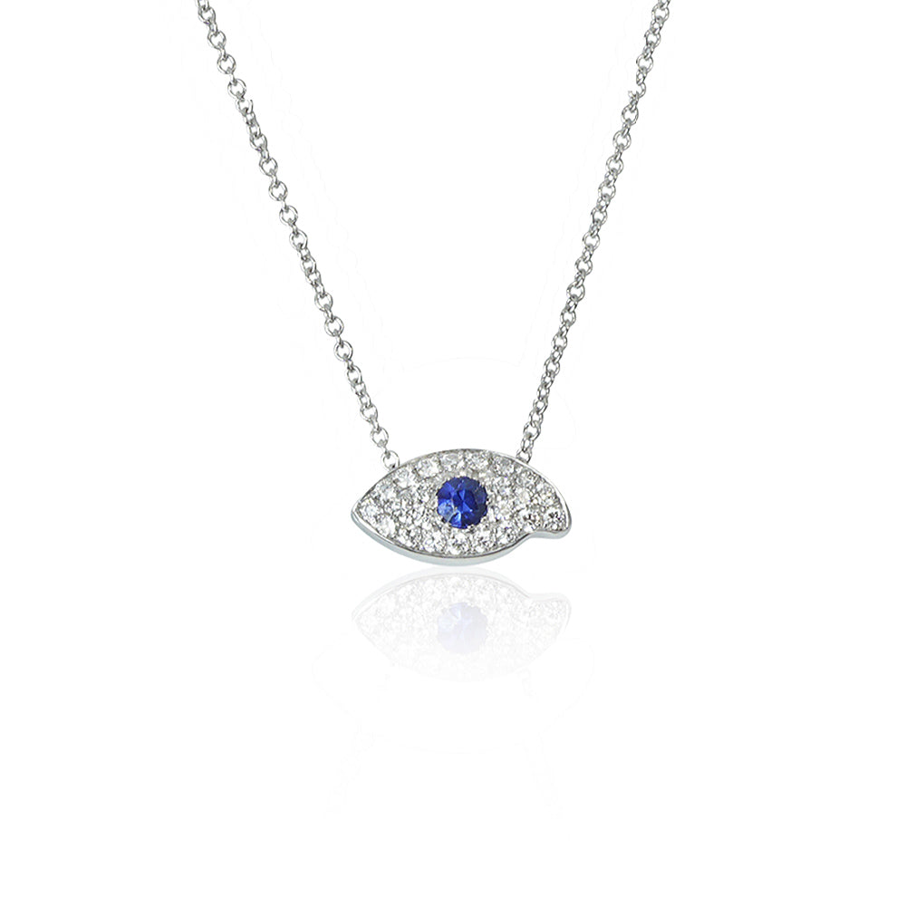 Diamond and Sapphire Eye Necklace for Megan