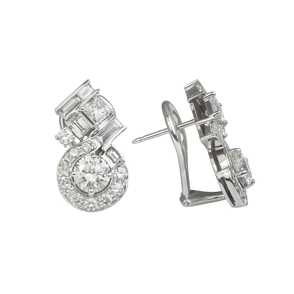 Art Deco Diamond Cluster Earrings for Melissa