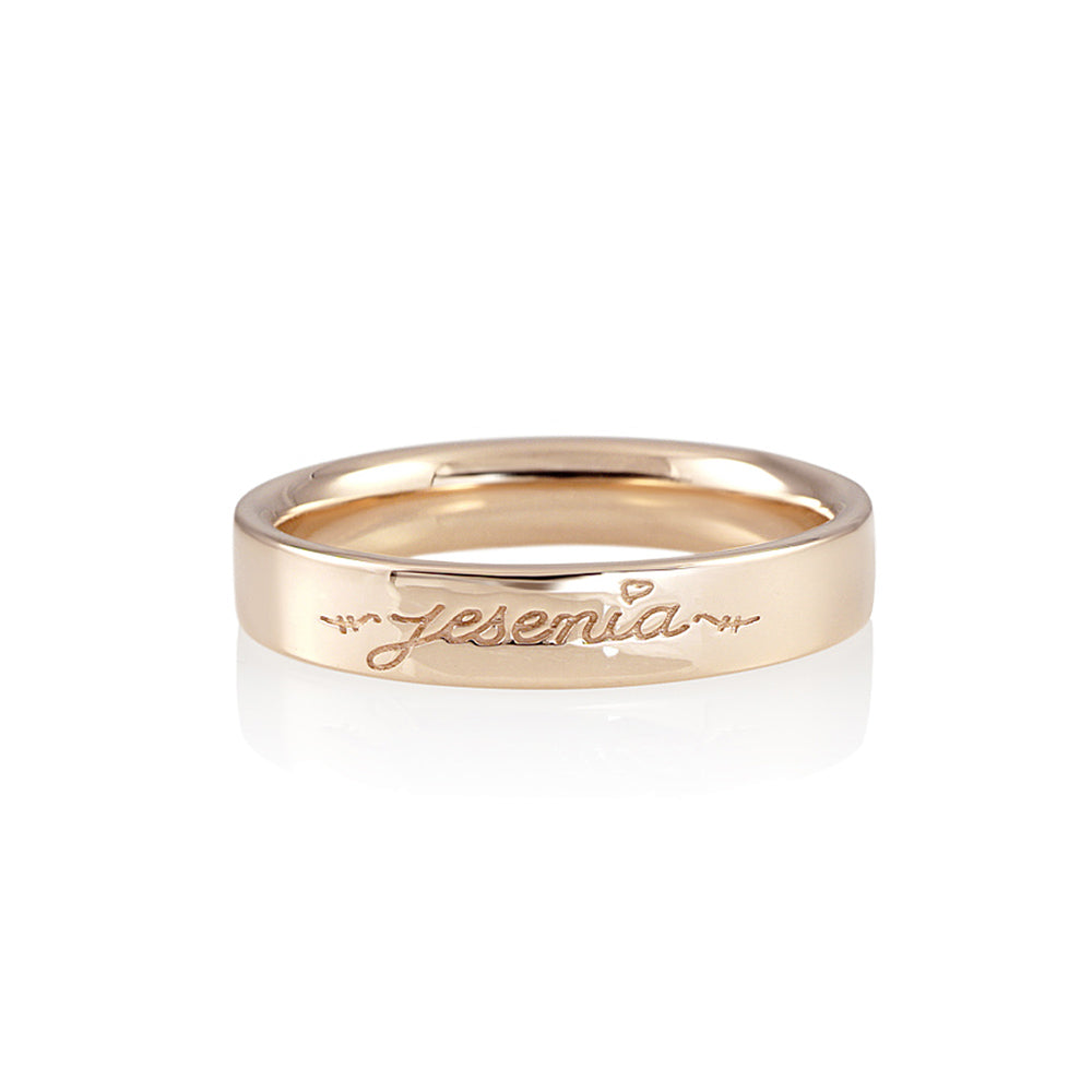 Men's Wedding Band with Name for Marcus