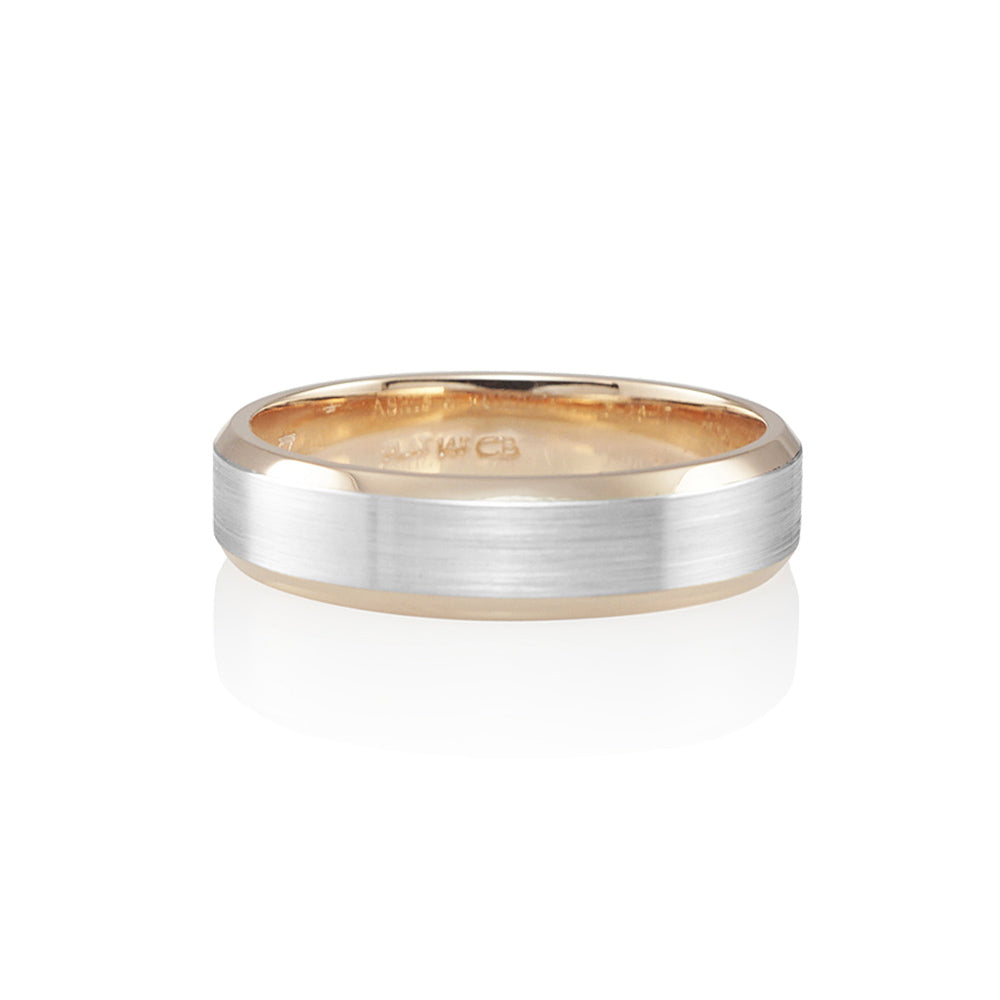 Men's Rose Gold and Platinum Wedding Band for Ashis