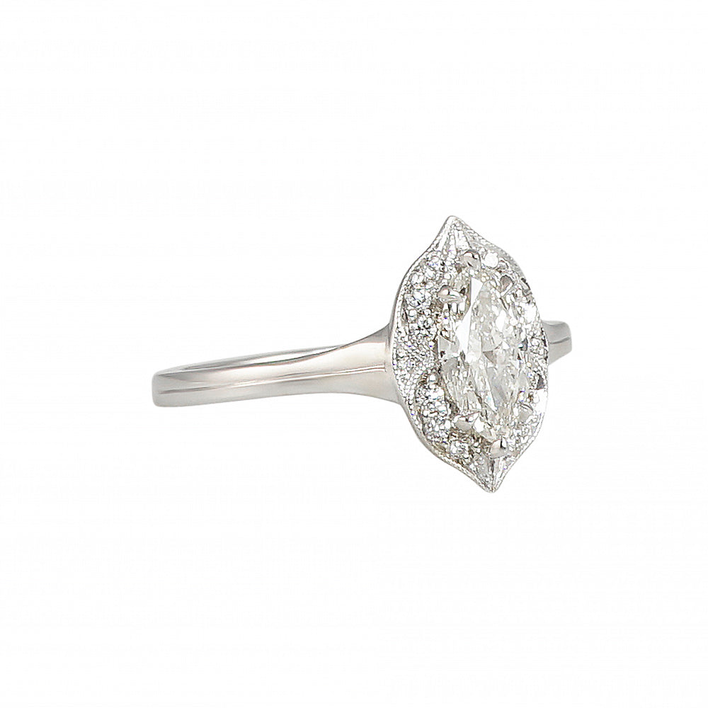 Marquise Romantic Engagement Ring for Mirele