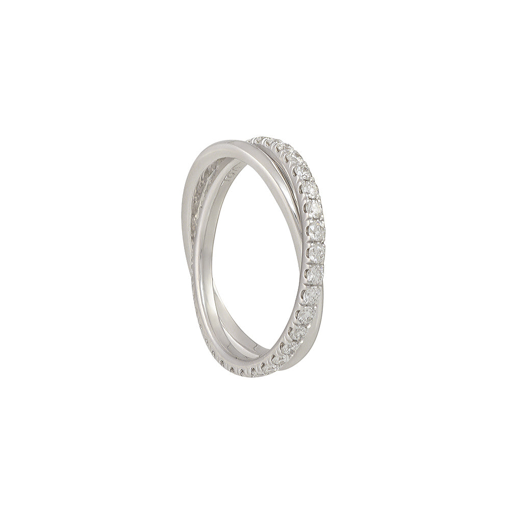 Criss Cross Diamond Wedding Band for Monique