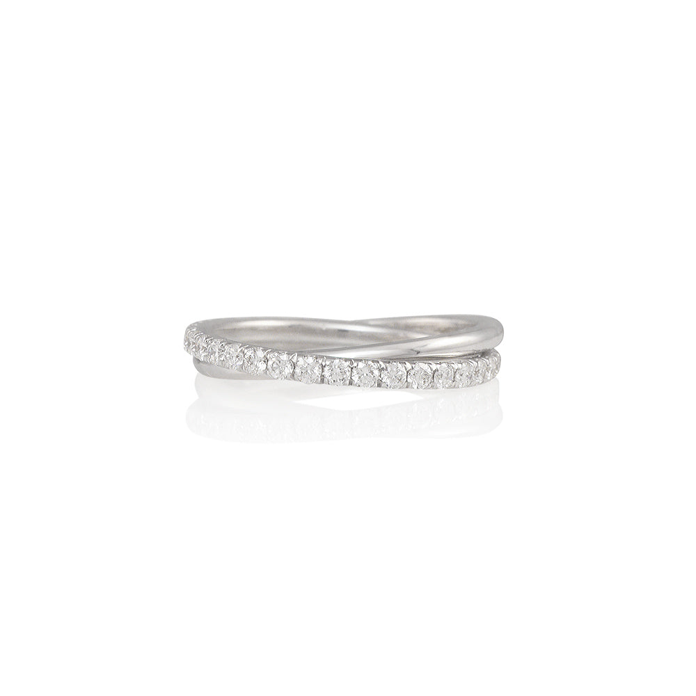 Criss Cross Diamond Wedding Band for Monique