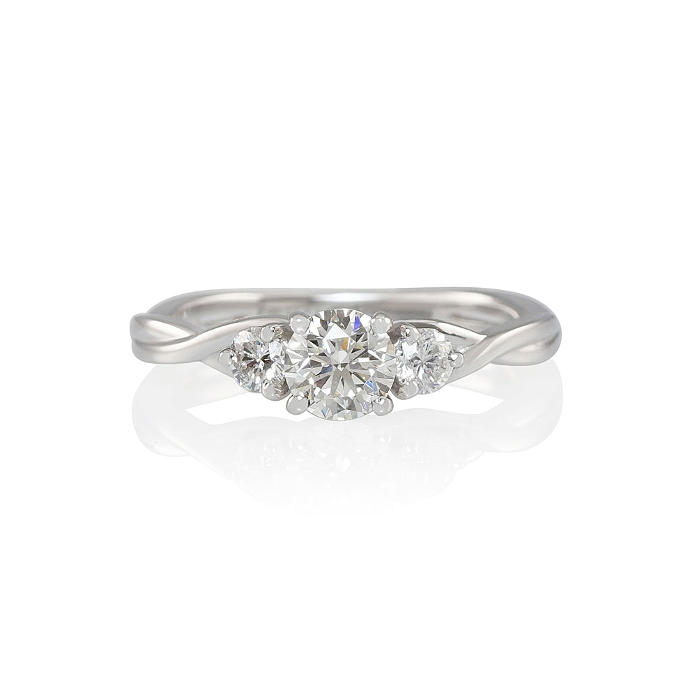 Criss Cross Three Stone Engagement Ring for Morgan