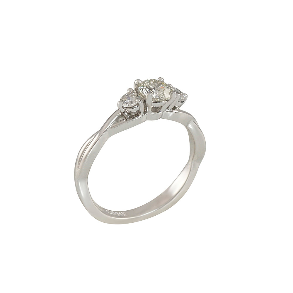 Criss Cross Three Stone Engagement Ring for Morgan