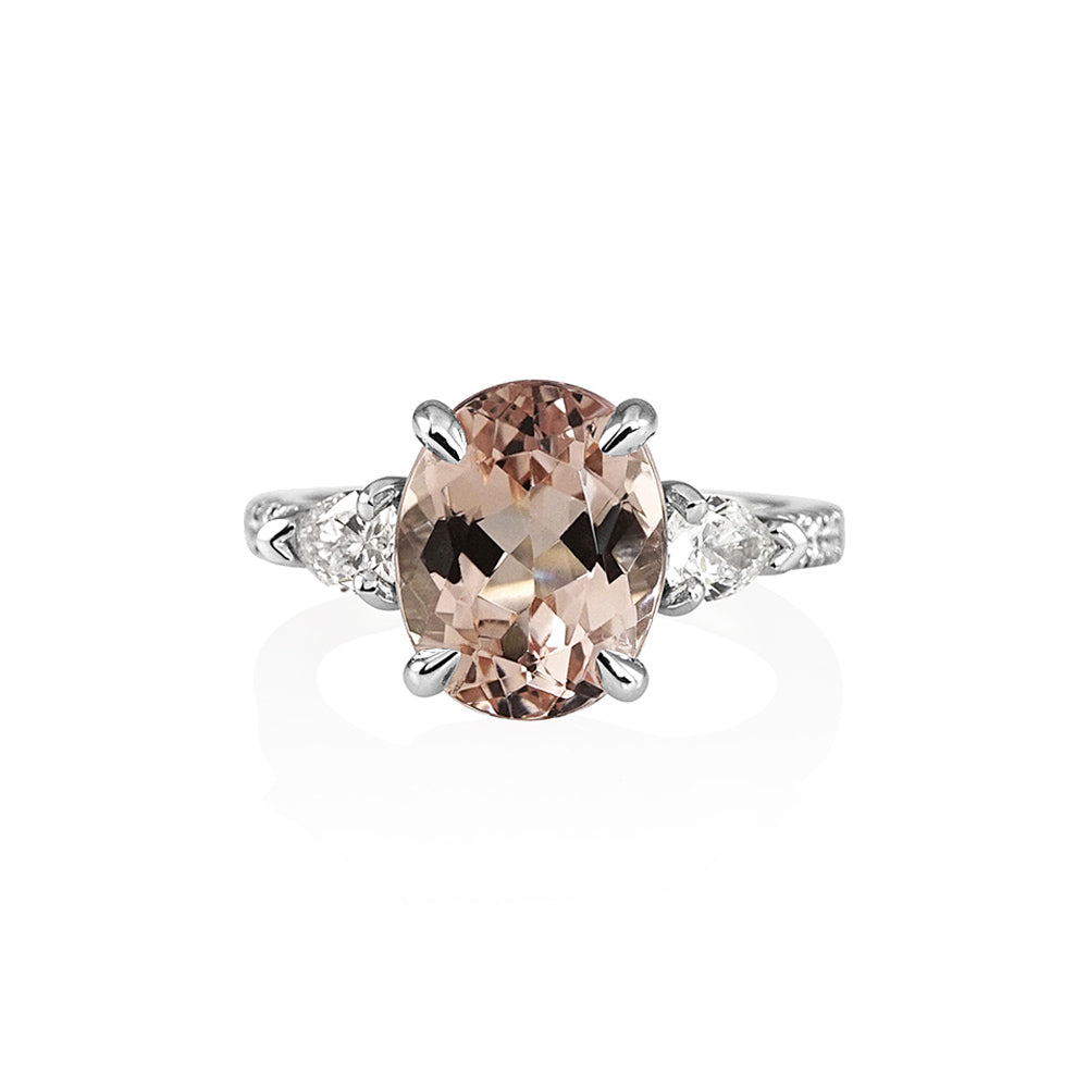 Morgan Morganite and Diamond Engagement Ring