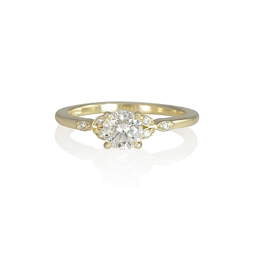 Three Leaf Diamond Engagement Ring for Nandi