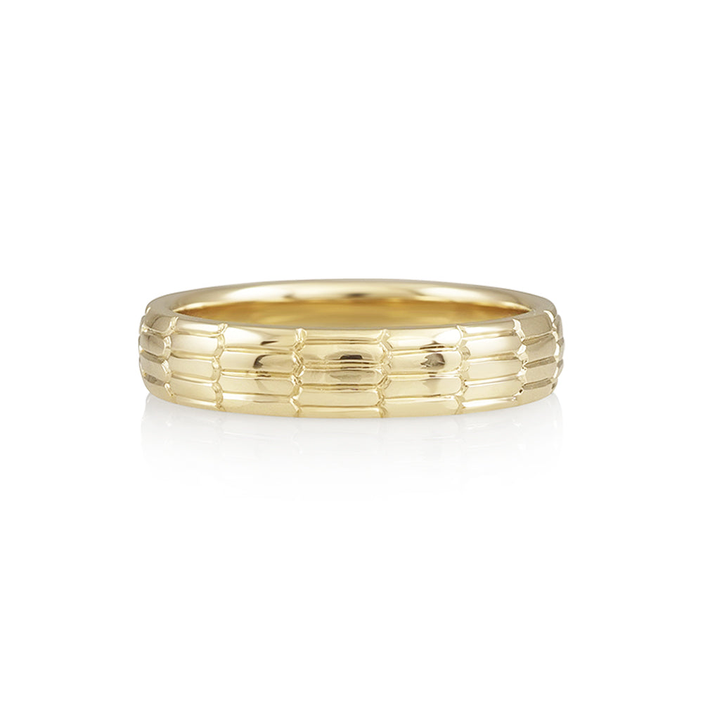 Architectural Men's Wedding Band for Navid