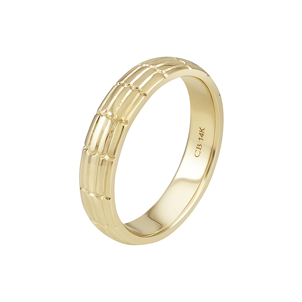 Architectural Men's Wedding Band for Navid