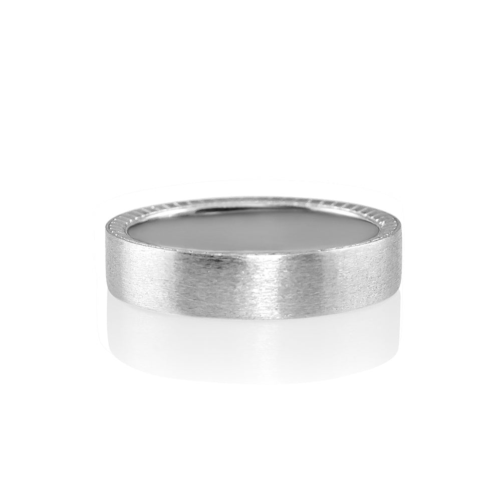 Nick Men's Platinum Race Car Wedding Band