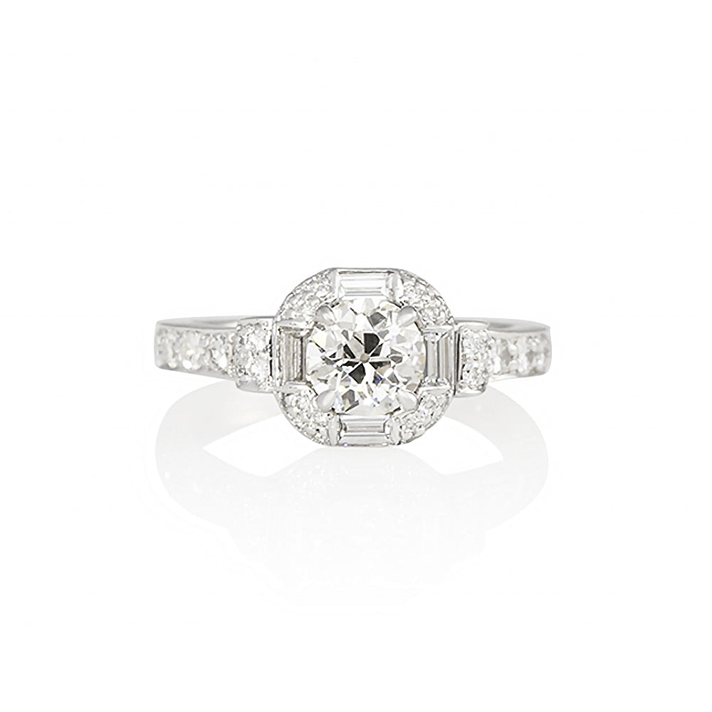 Antique Inspired Halo Engagement Ring for Nicole