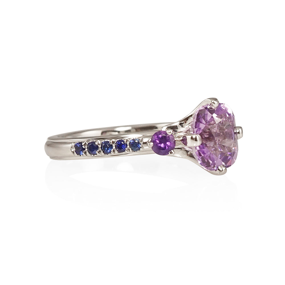 Cynthia Britt “No Basket" Purple Sapphire Engagement Ring for Nicole