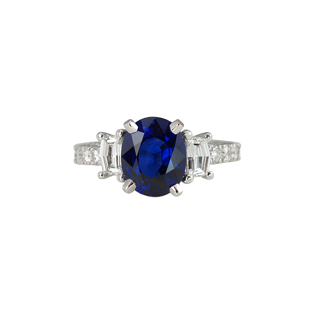 Nicole Sapphire and Diamond Engagement Ring