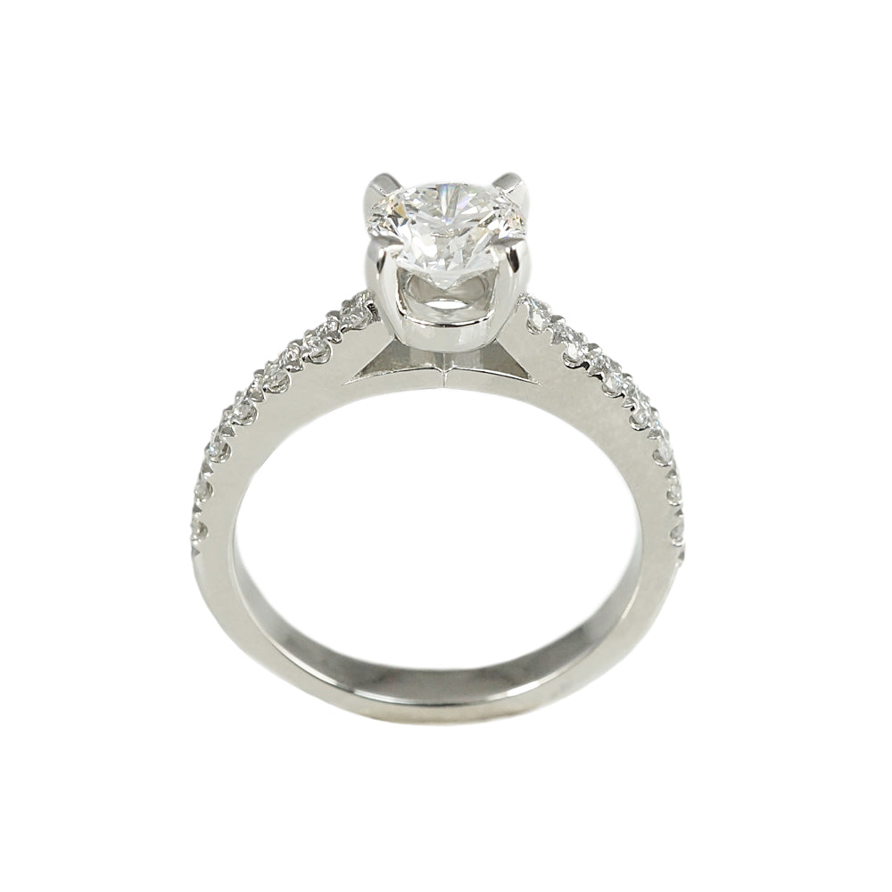 Nikki Solitaire Engagement Ring With Diamond Band