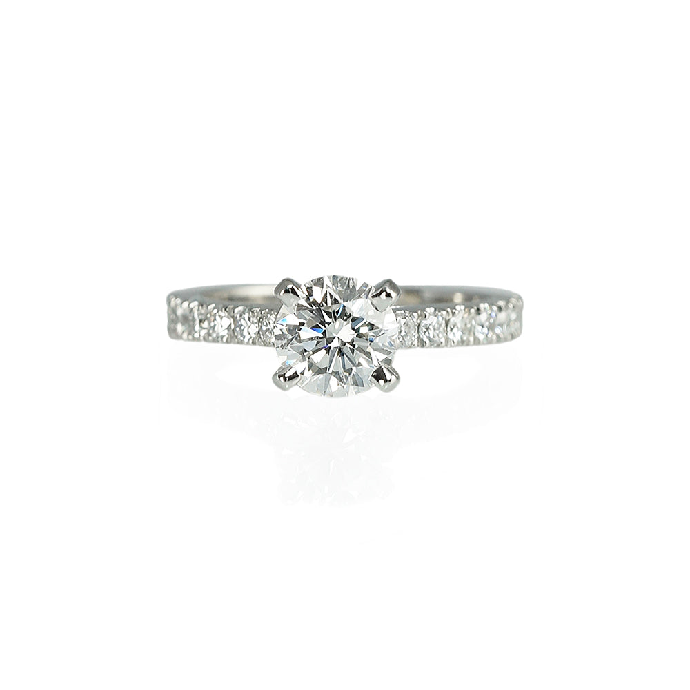 Nikki Solitaire Engagement Ring With Diamond Band