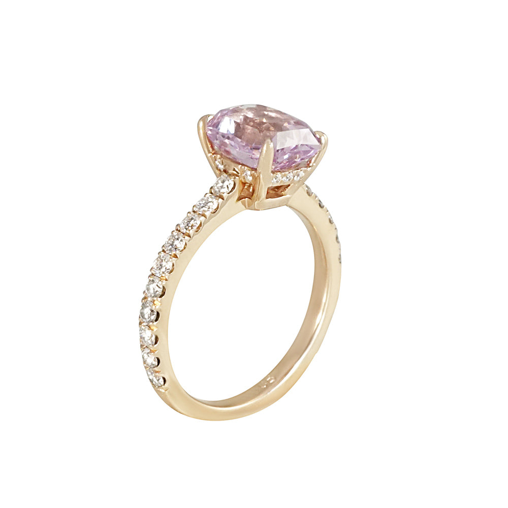 Pink Sapphire and Diamond Engagement Ring for Noelle